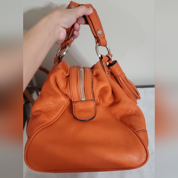 MCM Orange Leather Duffle/Weekender Bag - Picture 5 of 16
